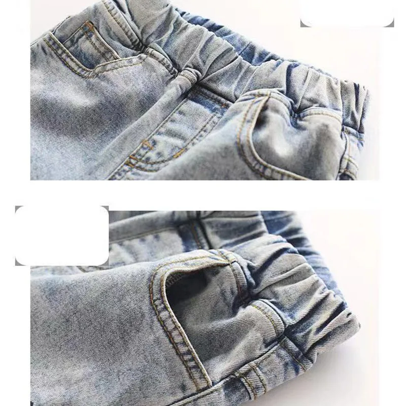 Большой джинсы для девочек детские штаны в Корейском стиле детская одежда