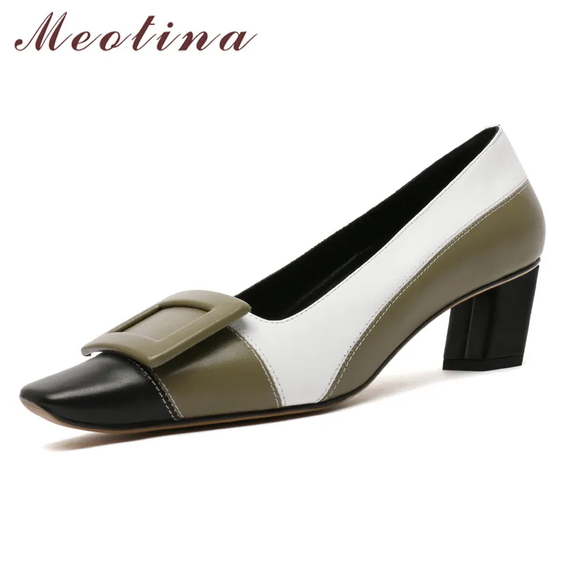 Женские туфли-лодочки из натуральной кожи Meotina разноцветные туфли овечьей на