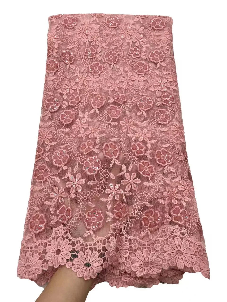 

Latest African Sequins Velvet Lace Fabric 2021 High Quality Lace Material French Nigerian Lace Fabrics For Women Party