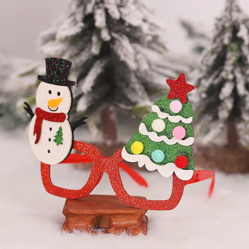 Рождественский мультяшный орнамент для очков платье вечерние Санты игрушки