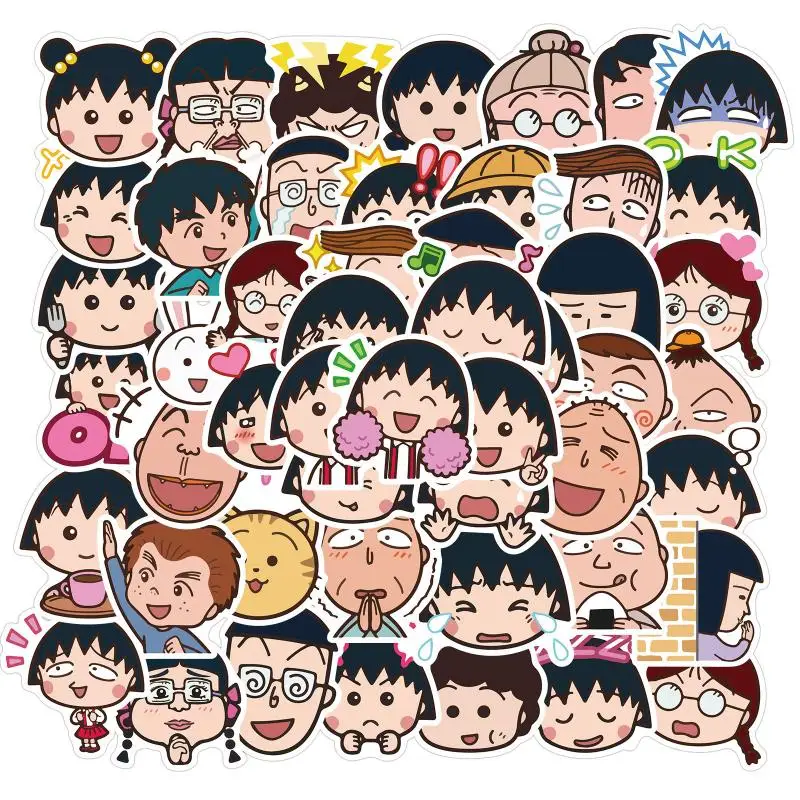 

Аниме наклейки Chibi Maruko-Chan, 10/30/50 шт., «сделай сам», канцелярские принадлежности для велосипеда, холодильника, гитары, компьютера, игрушки, Детс...