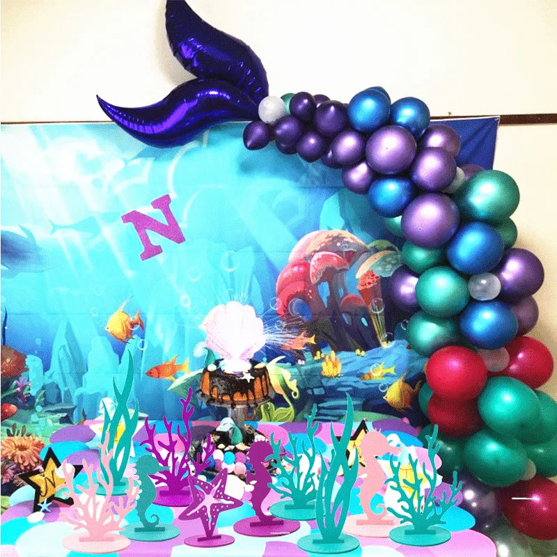 

Mermaid Party Decor Felt Table Centerpiece Under The Sea Girl Birthday Party Decorations Baby Shower Decorations Mexican Hawaii