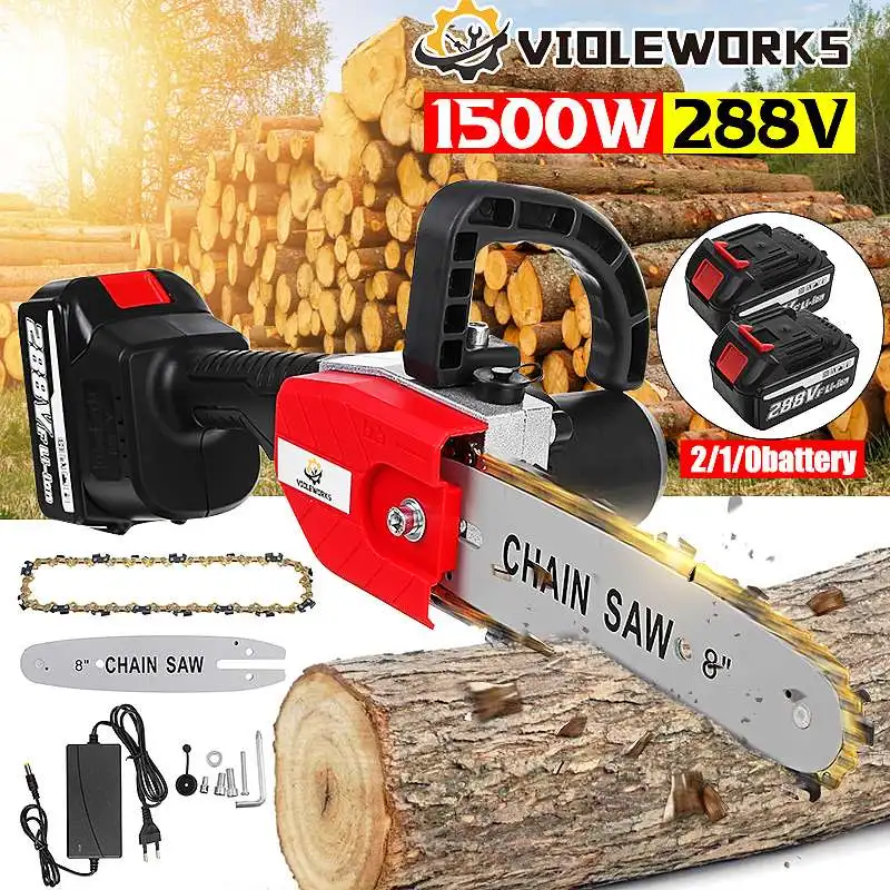 

288VF 22980mAh Brushless Electric Chainsaw 8inch Cordless Garden Logging Power Tool Wood Tools Rechargeable For Makita Battery