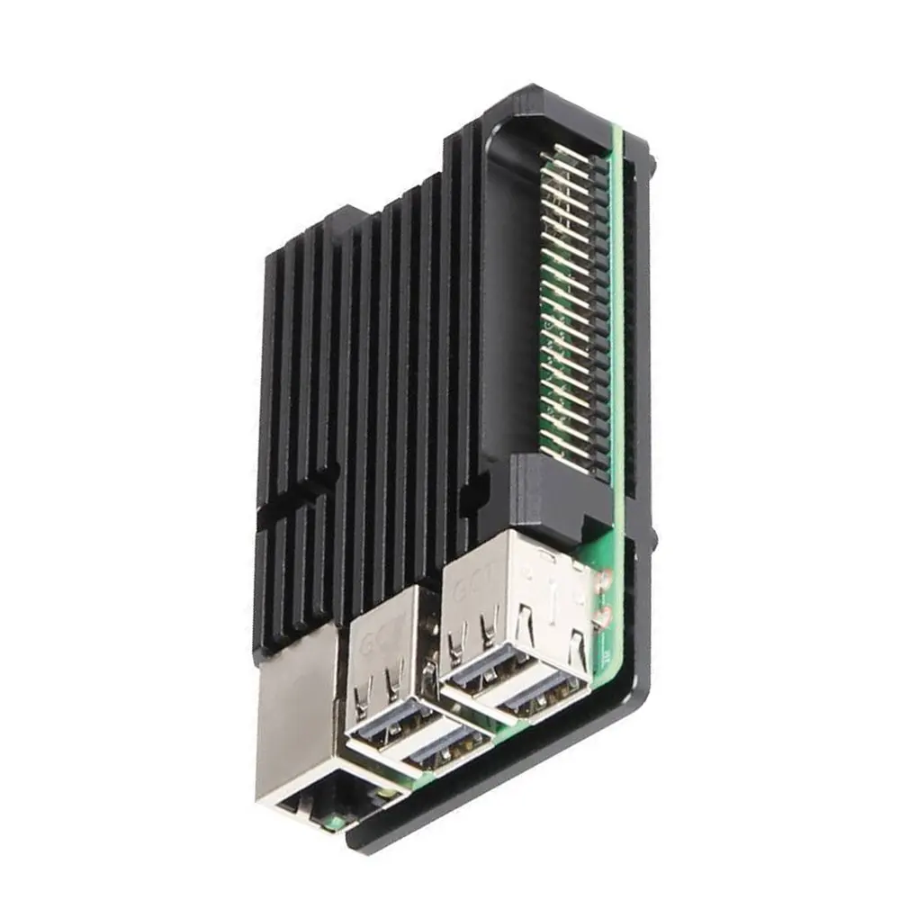 

Алюминиевый чехол с двумя вентиляторами для Raspberry Pi 4/3, черный металлический корпус для RPI Raspberry Pi 4B/3B/3B +