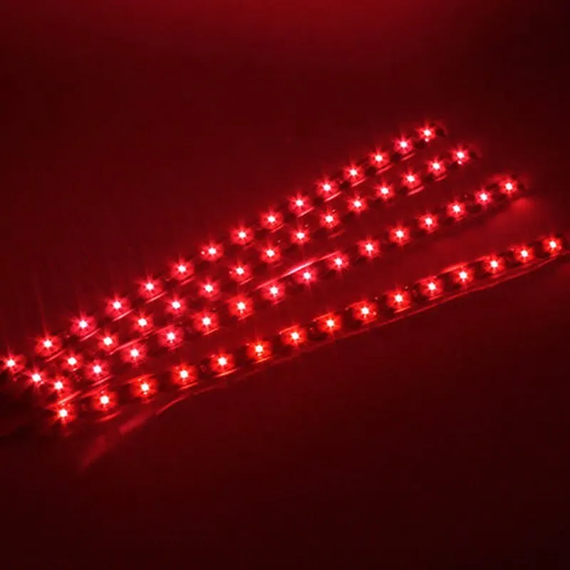 

4pcs 30cm 15 SMD LED Red Flexible Strip Light Decorative Lamp Waterproof Home Car Strip Tube Lights 12V