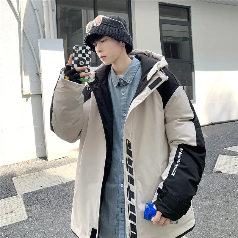 Large Size M-7XL 2022 Autumn Winter Hooded Cotton-Padded Jacket Mens Hip Hop Loose Thick Warm Cargo Coats Streetwear Top Parkas