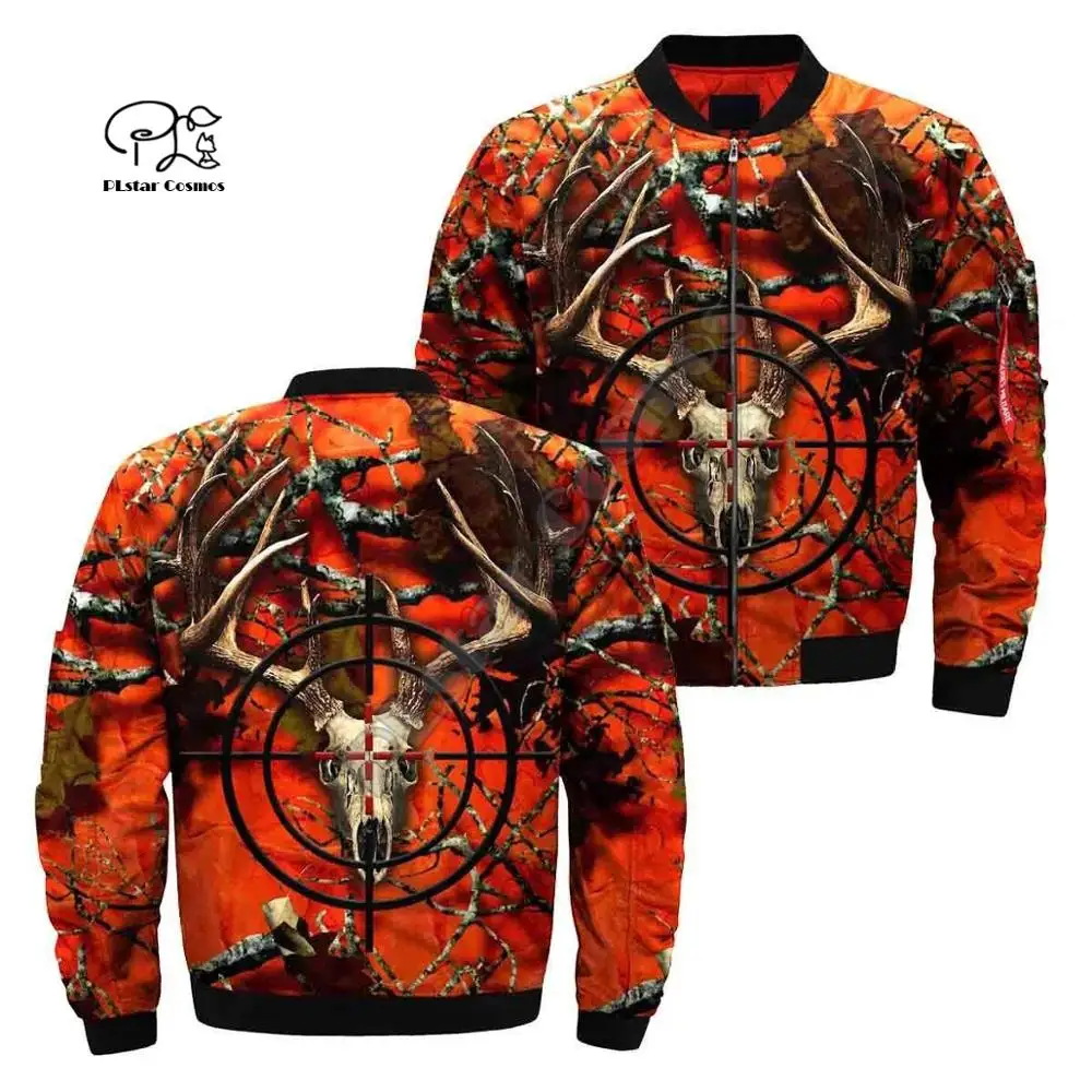 

Newest Bomber Jacket 3D Forest Deer Winter Thick Men zipper Jackets Army Military Oversize Casual coat Flight Jacket 003