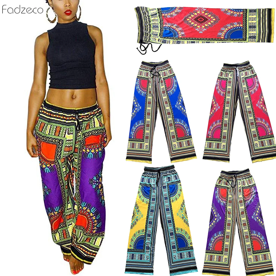 Fadzeco африканские брюки с принтом Дашики женские традиционная африканская одежда