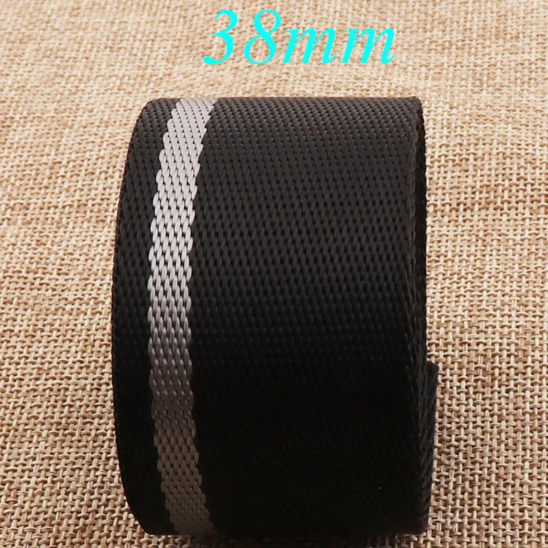 Плетеный Нейлоновый ремень 38 мм черный серый полосатый гладкий для ключей