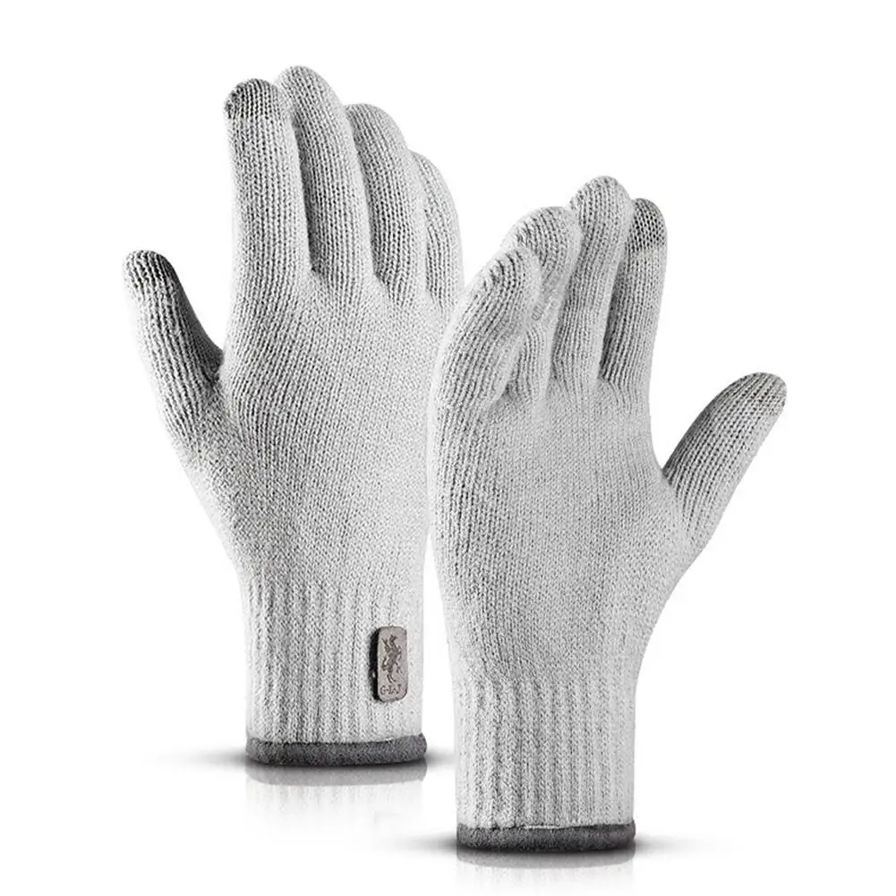 Трикотажные Зимние перчатки для сенсорного экрана унисекс велосипедные полный