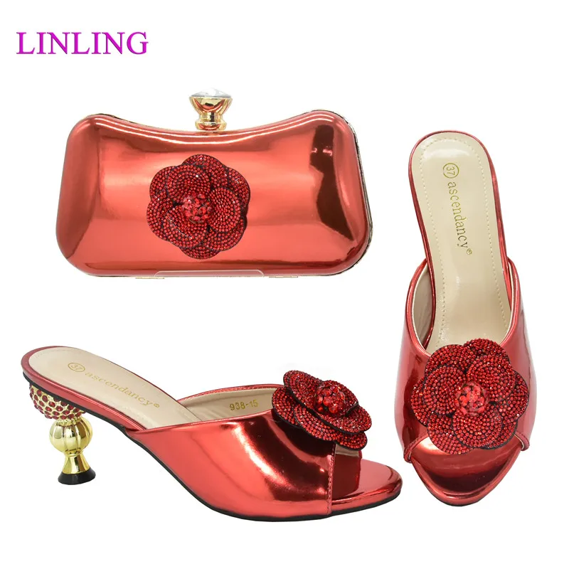 

Latest Women Shoes and Bag Set Hot Sales Designs Italian design Shoes with Matching Bags Party Shoe and Bag for African Women