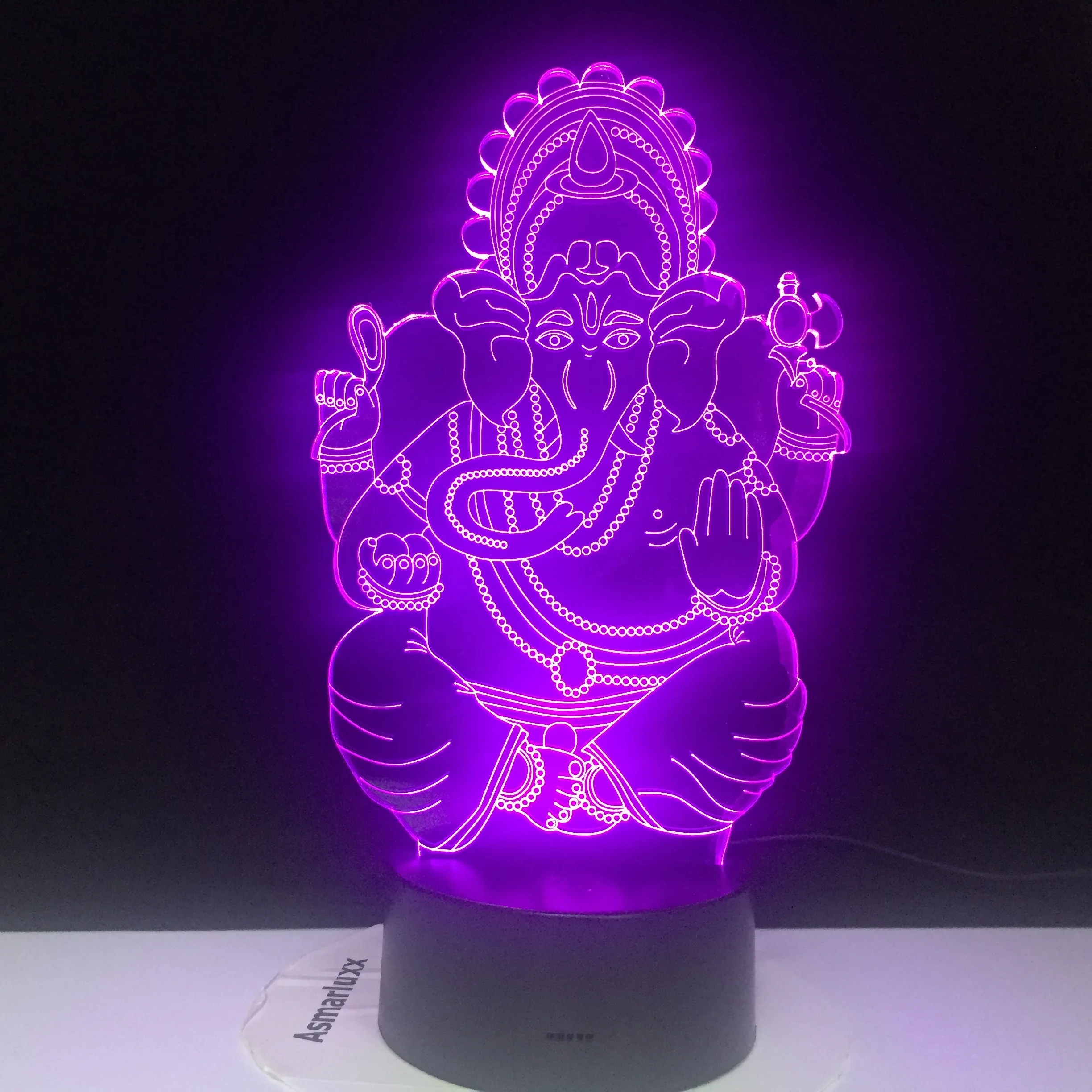 3d-лампа Будда Ganesha меняющая цвет с дистанционным управлением
