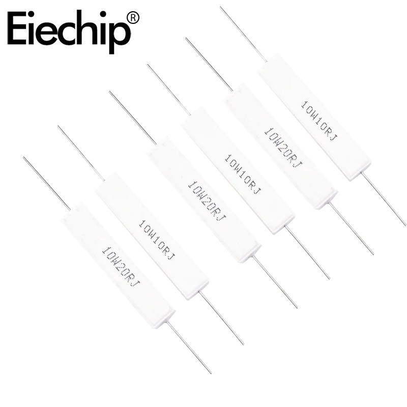 

10pcs 10W 5% Cement Resistor Wirewound resistors 1R~10K 1R 1.5R 2R 3R 10R 20R 33R 1K 1.5K 2K 3K 5.6K 8.2K 10K ohms Resistance