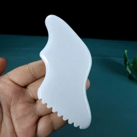 1pcs gouache scraper white jade gua sha board natural stone scraping massage tool for body and face relaxation detox beauty care