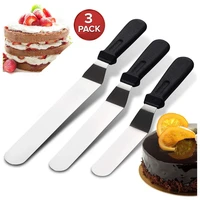 3pcs 6810inch cake decorating angled butter cream icing spatula stainless steel offset frosting spatulas baking knife smoother