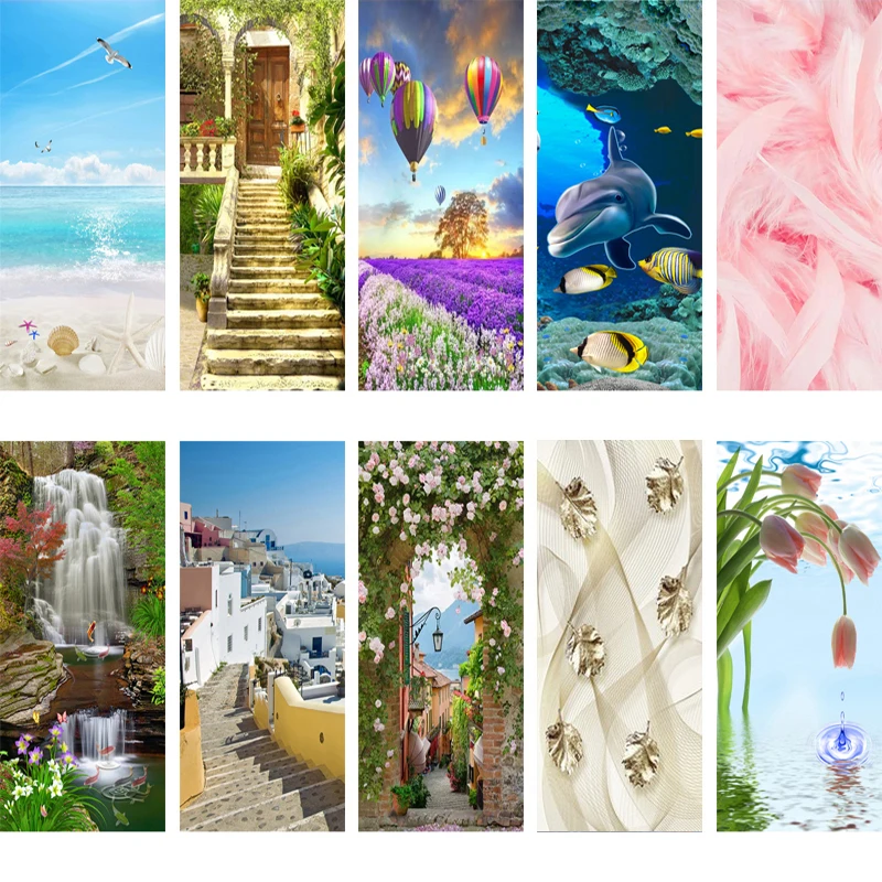 3D наклейка на дверь Настенная Наклейка Настенные обои плакат самоклеящаяся