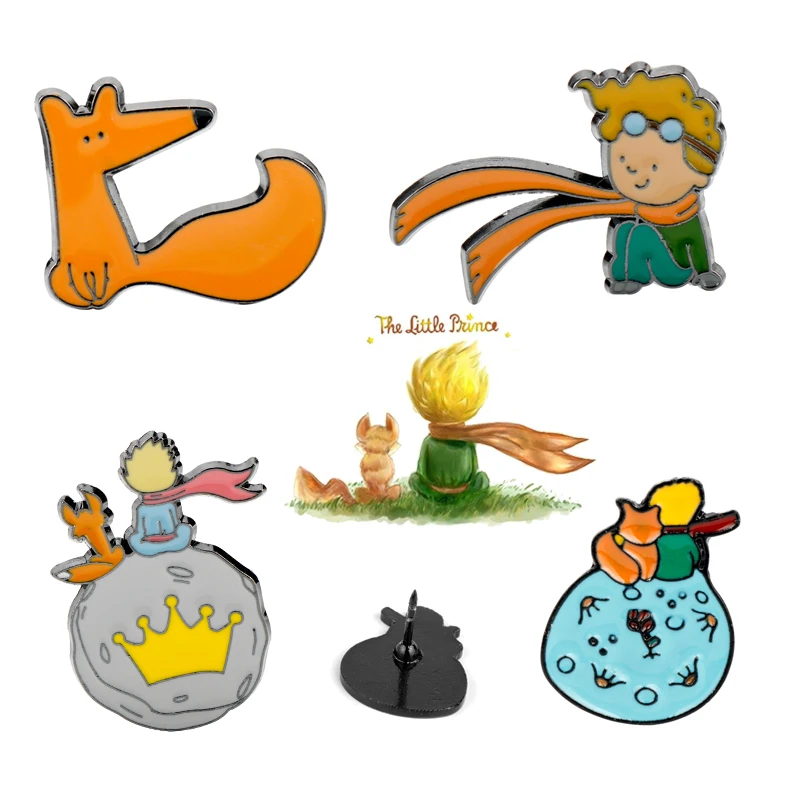 Брошь в виде маленького принца и лисы эмалированные заколки Мультяшные значки