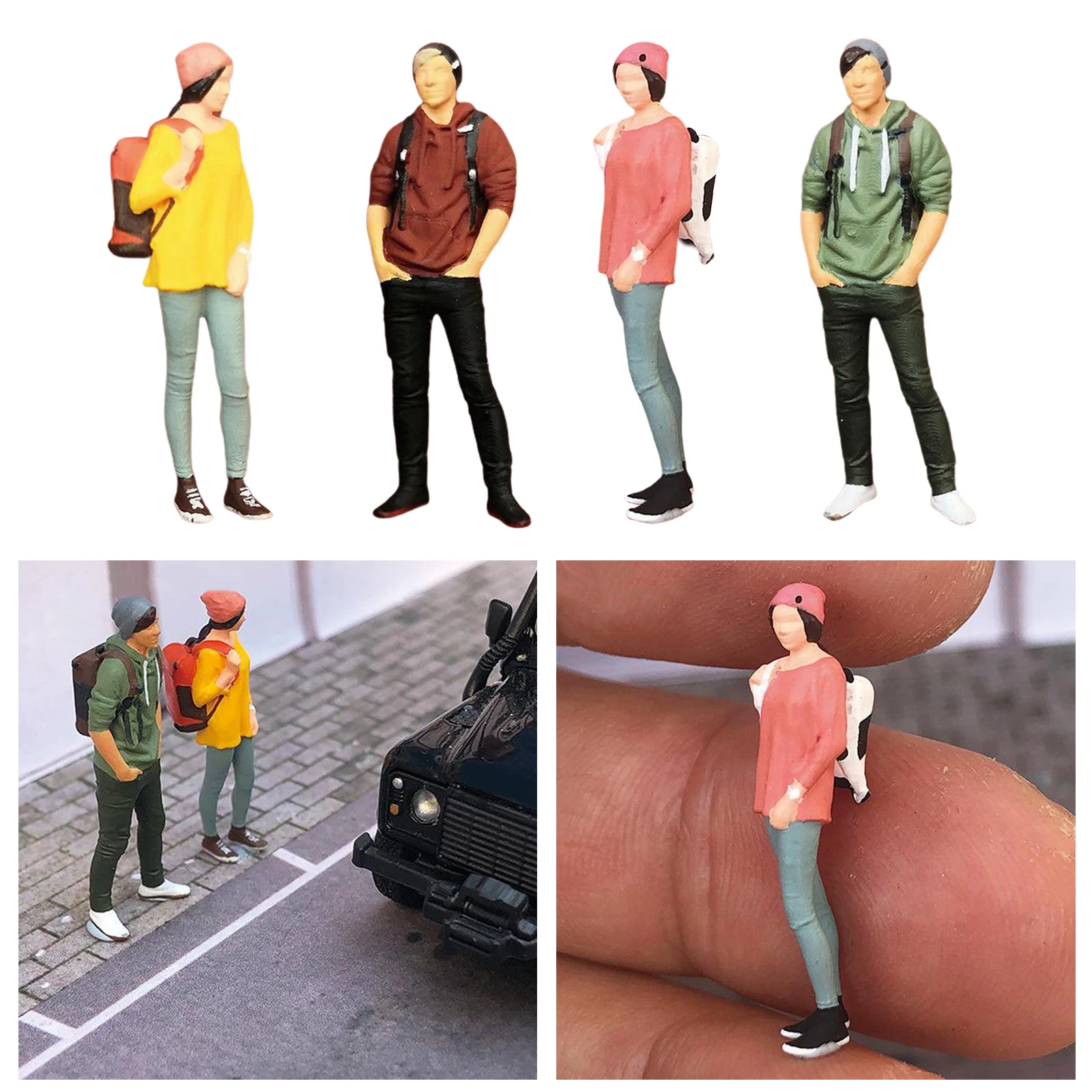 

1/64 Figure Tourist Backpacker Scene DIY Model Building Kits Layout Diorama