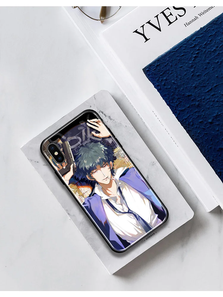 Космический ковбой Bebop Coque мягкий силиконовый стеклянный чехол для телефона, чехол для Apple iPhone 6 6s 7 8 Plus X XR XS 11 Pro max
