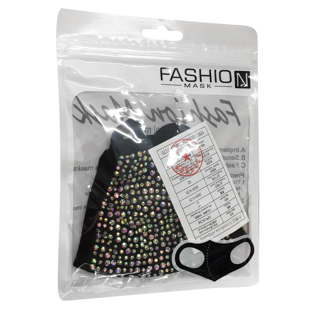 

1PC Adult Universal Outdoor Dust-Proof And Smog-Washable Masks Diamonds Reusable Face Nose Mouth Cover Adjustable Mouth Mask#35