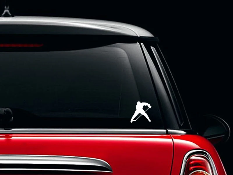 Мужской защитный костюм готов оставить мяч Автомобильная наклейка для двери