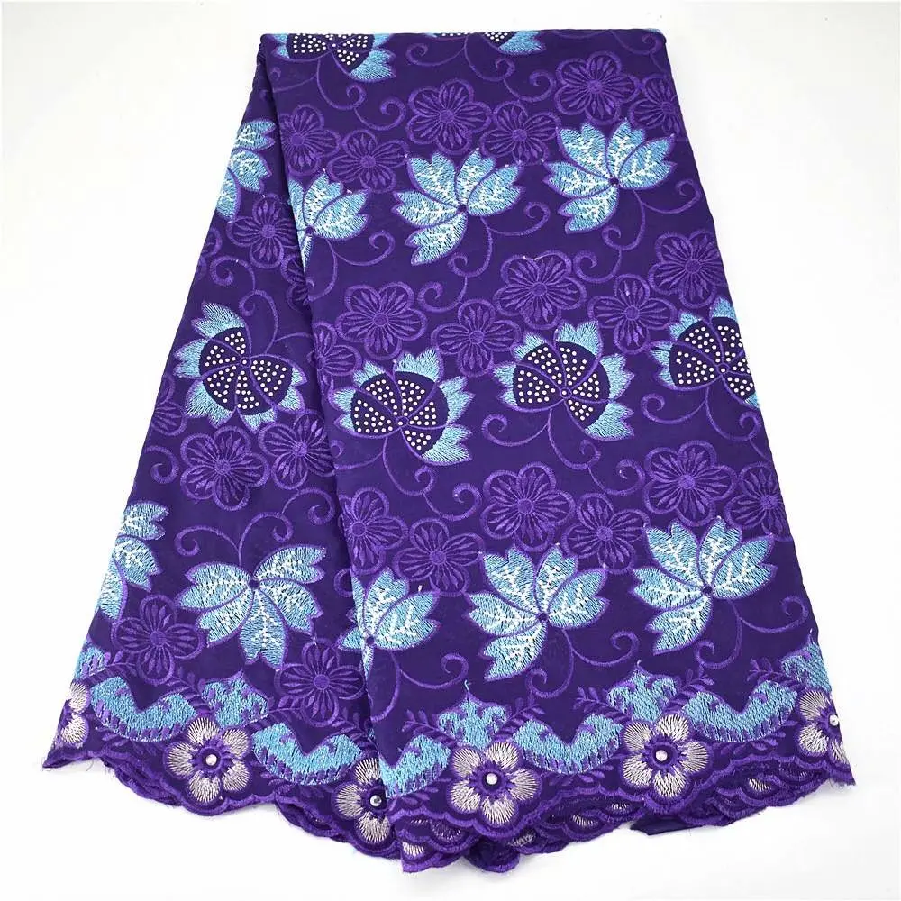 

New Designs Swiss Voile Lace 2020 High Quality Purple Lace In Switzerland Cotton Lace Fabric For People African Voile Laces GXFZ