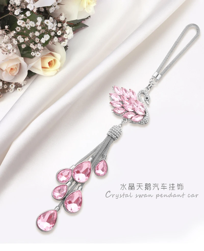 Зеркало заднего вида очаровательное Хрустальное подвесное украшение стразы