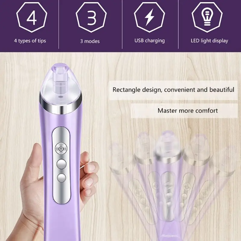 

1set Electric Vacuum Suction Cleaner Face Cleaning Blackhead Removal Black Spot Multifunctional Facial Cleansing Machine with 4
