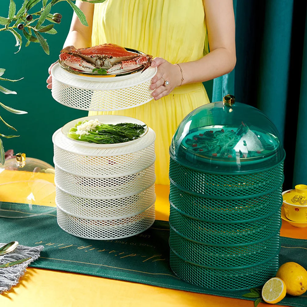 

Hollowed Out Keep Fresh Food Cover Multi Layer Kitchen Protective Reusable Anti Fly Mosquito Outdoor Picnic Easy Clean Stackable