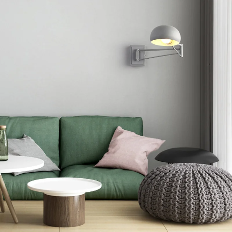 

Modern European Metal Creative Bedroom Bedside Light On The Wall Scalable Long Arm Work Read and Writing Wall Lamp WJ1022