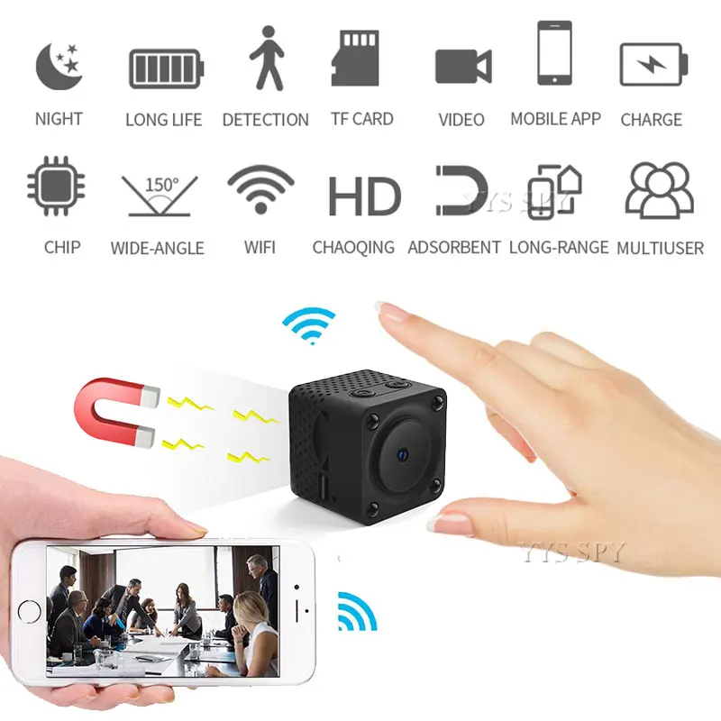 Мини Wi-Fi камера 1080P HD видео аудио микро Магнитный Корпус ночное видение