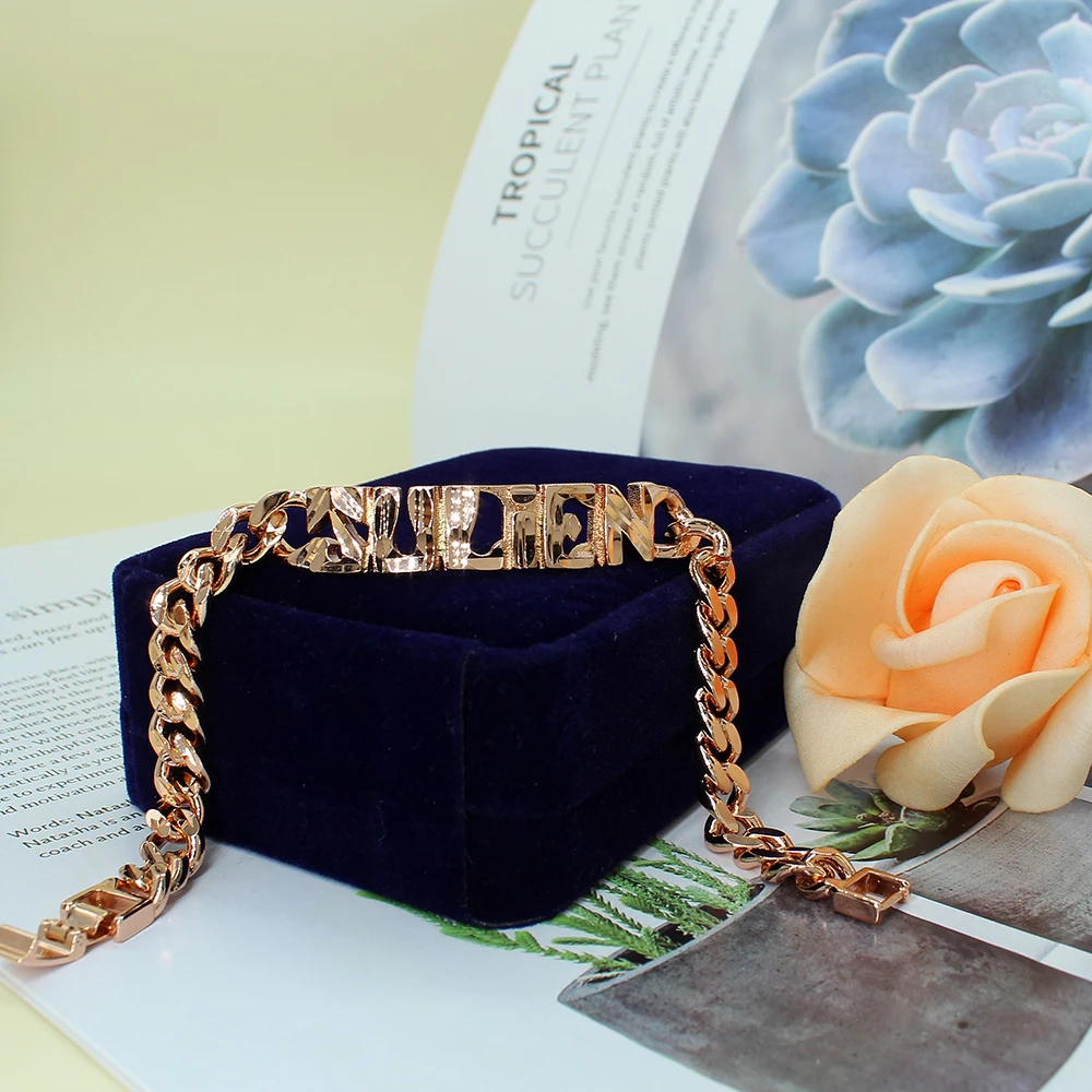 

Creative Letter Link Chain Environmental Copper Bracelets Suitable For Men Women Hot Sales Fashion Jewelry Christmas Party Gift
