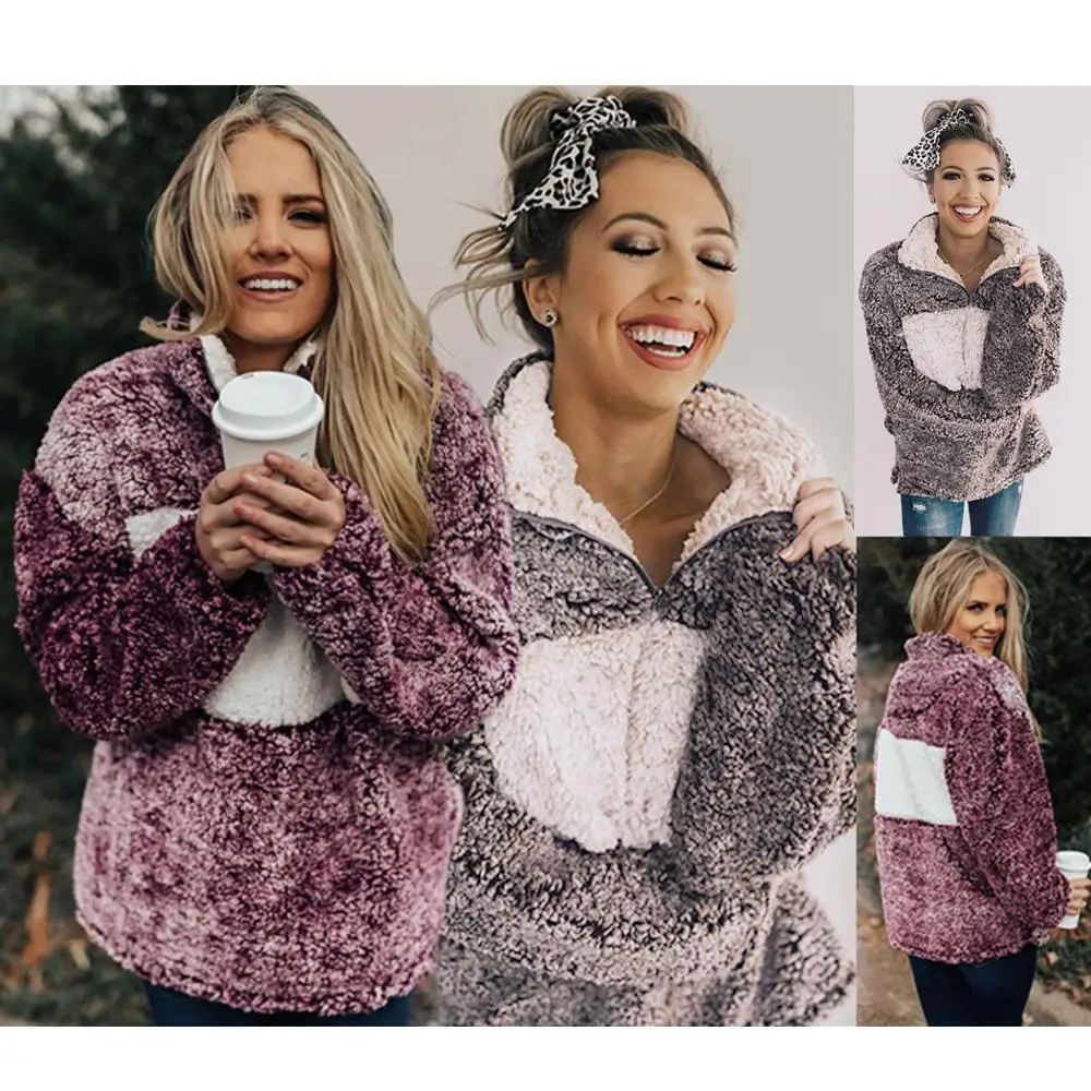 Женские шерстяные плотные флисовые пушистые пальто 2019 зимние теплые куртки с