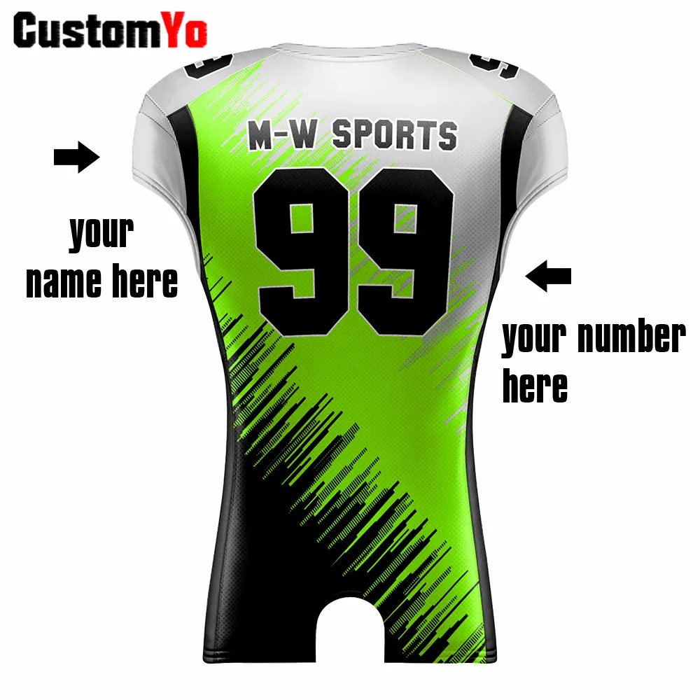 Сублимация на заказ Молодежная зеленая черная Американская Футбольная команда