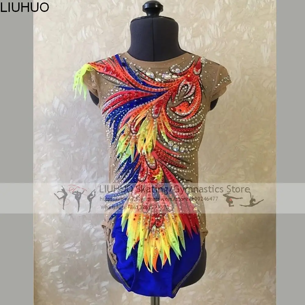 Preise LIUHUO Eis Eiskunstlauf Kleid Mädchen Teens Rhythmische Gymnastik Trikots Frauen Spandex Orange Kristalle Wettbewerb Großhandel