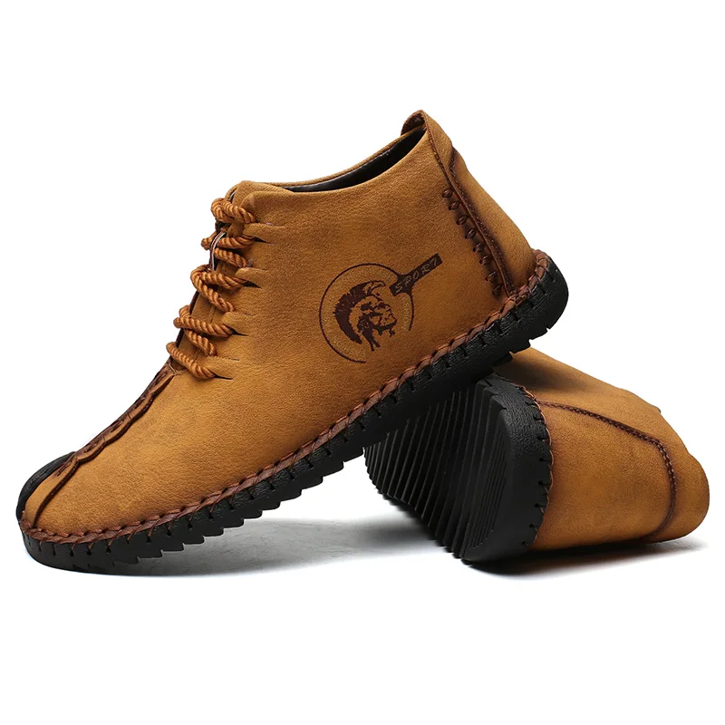 Мужская обувь на плоской подошве Повседневная модная кожаная мужские винтажные