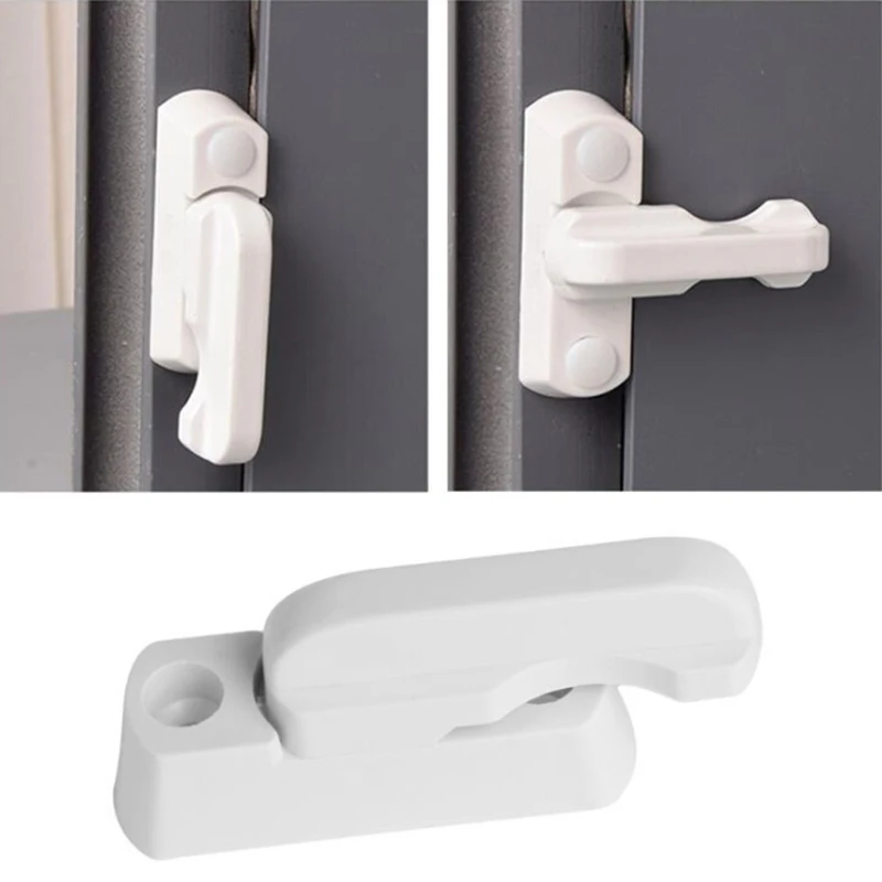 

New Plastic T-Shaped Lock Push Open Door Window Handle Latches Anti-Theft Locks Kid Safety Window Lock Buckle Replacement Parts