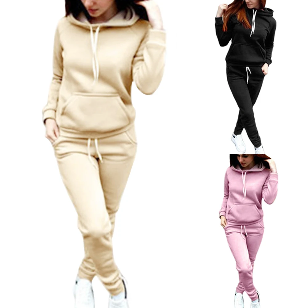 

Women's Tracksuit Hoodies 2 Piece Set Sweatshirt + Pants Women Sport Suit Spring And Autumn Sportswear
