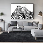 Черно-белая животная Картина на холсте абстрактные плакаты с зеброй и принтами настенные картины для гостиной домашний декор