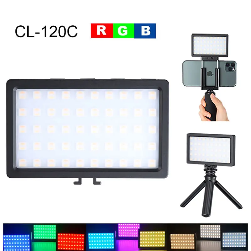 Светодиодный светильник RGB 3200K 5600K для видеосъемки встроенный аккумулятор мини