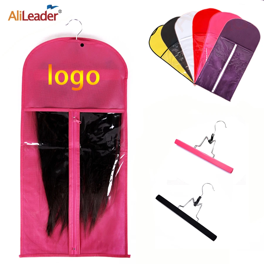 

Недорогая сумка для хранения париков Alileader, с вешалкой, защита от пыли, для хранения париков, портативная упаковка для наращивания волос, с и...