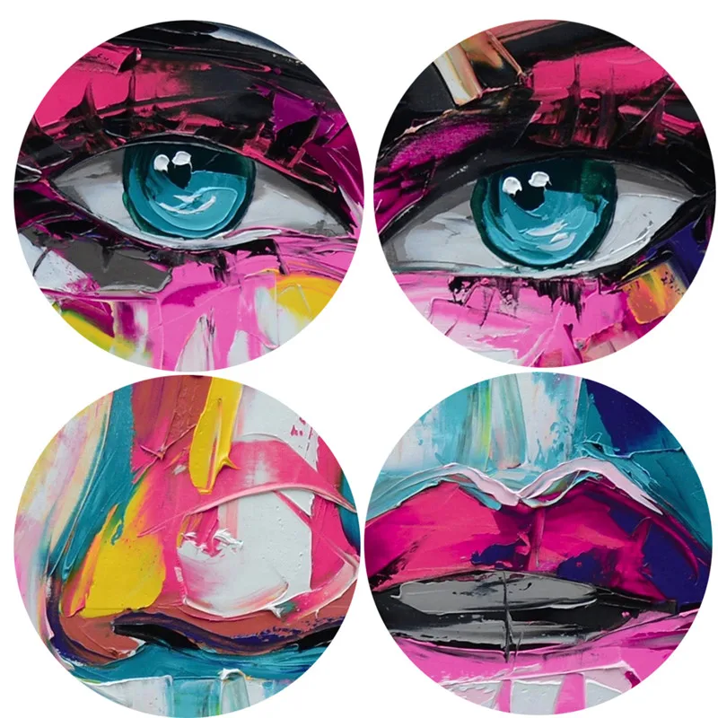 

Modern Portrait Posters Printed Oil Painting on Canvas Abstract Cuadros Wall Art and Prints Wall Picture for Nordic Living Room