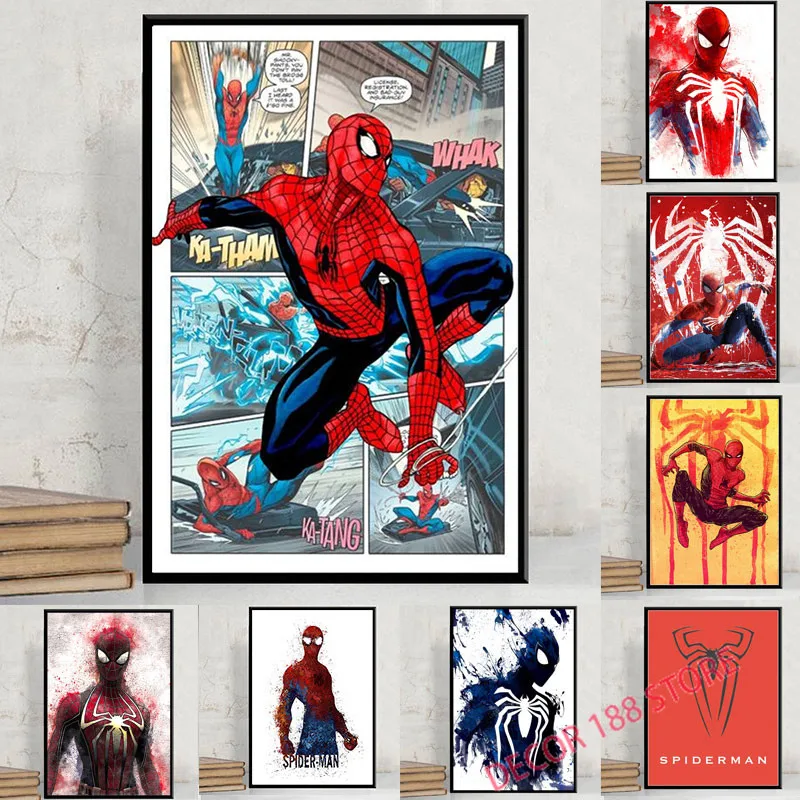 Постер Marvel Человек паук мстители супергерой Картина на холсте печать по фильму