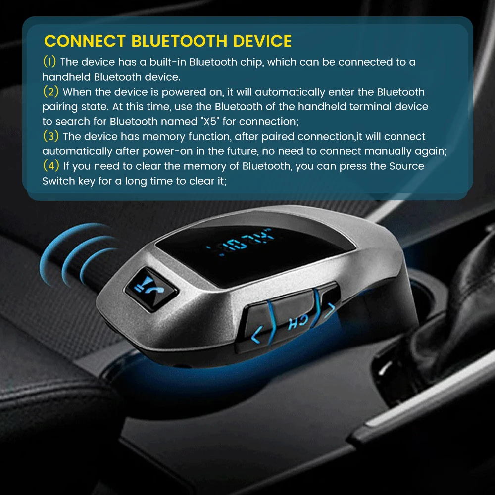 

Willkey X5 Bluetooth Car Kit Car MP3 Player Bluetooth FM Transmitter with Headset FM Transmitter Phone Bluetooth Transmisor