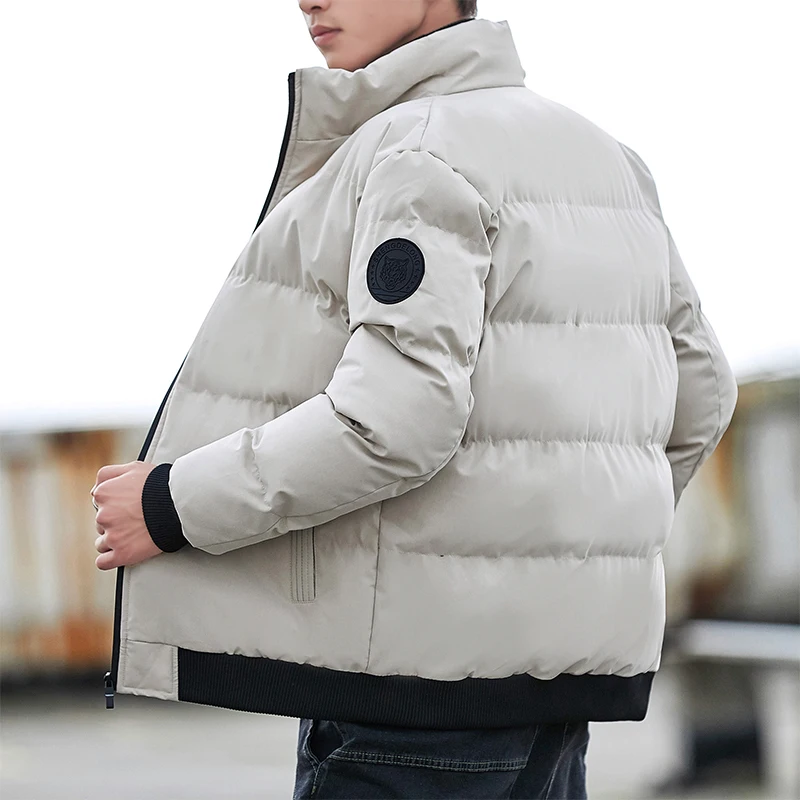 Korean style stand-up collar trend thick padded jacket cotton vest men's winter padded jacket men's winter jacket 2021 new