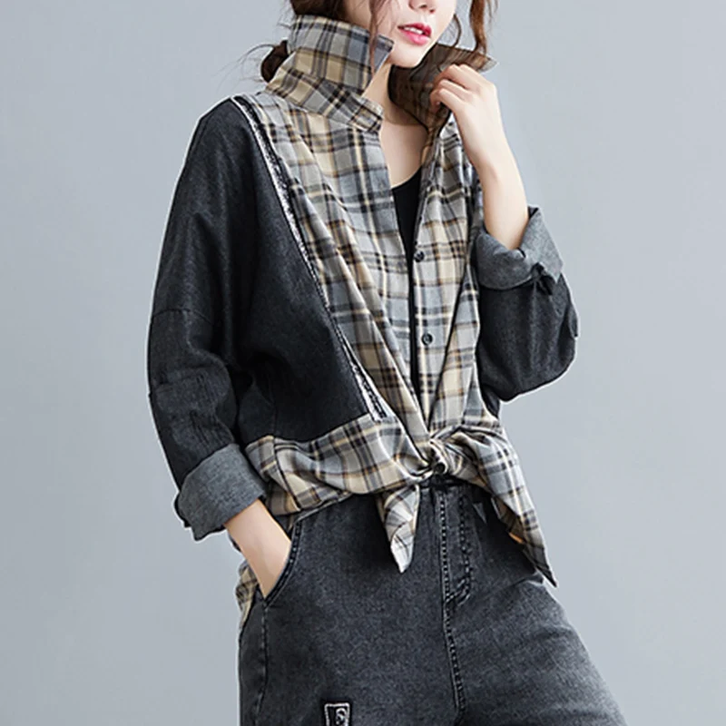 Max LuLu/Новые корейские Роскошные Брендовые женские осенние клетчатые блузки