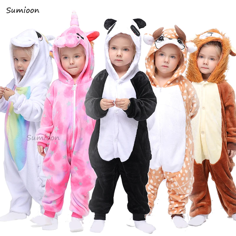 Детский Пижамный комбинезон Kigurumi Unicorn 0 24 мес унисекс хлопок широкая цветовая