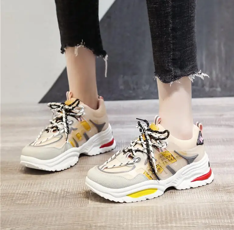 Массивные женские кроссовки 2020 модная обувь на платформе женская