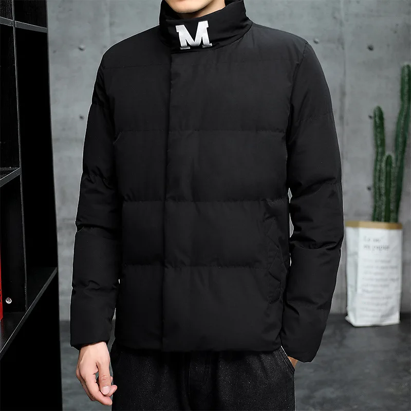 Autumn Winter Men's Fashion Padded Jackets for Cold and Warm Down Padded Jackets, Casual Stand-up Collar Fashion Printed Jackets