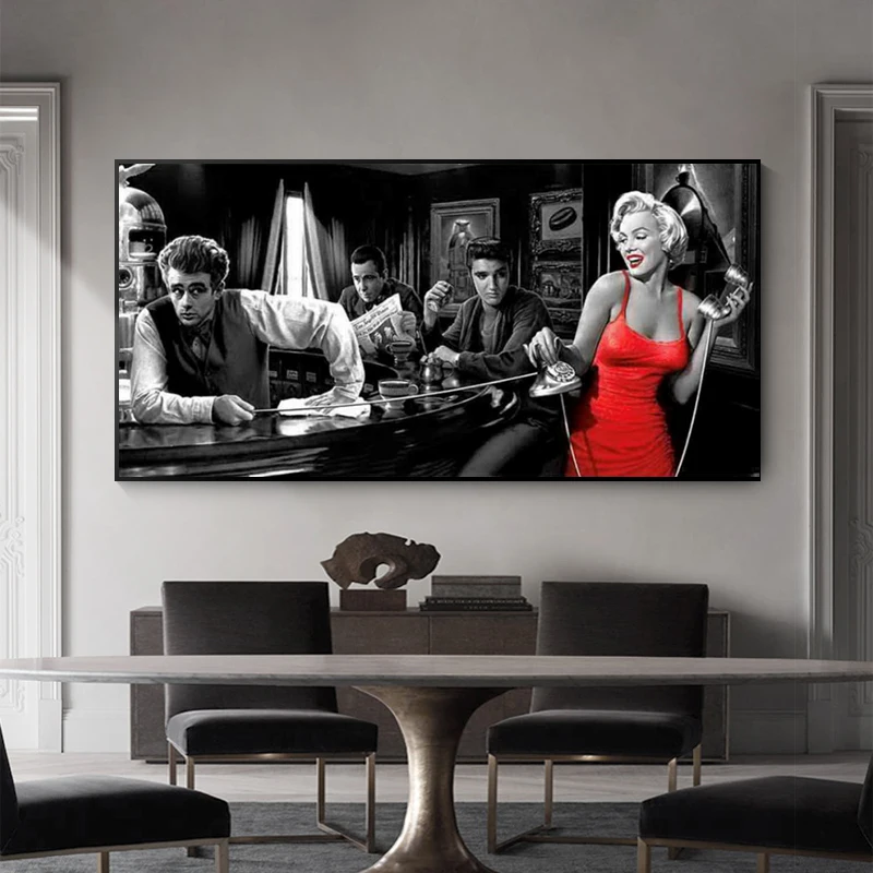 

James Dean Marilyn Monroe Elvis Presley Canvas Paintings Posters and Prints Wall Art Pictures for Living Room Decor